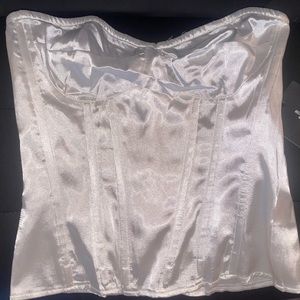 PLT white satin corset